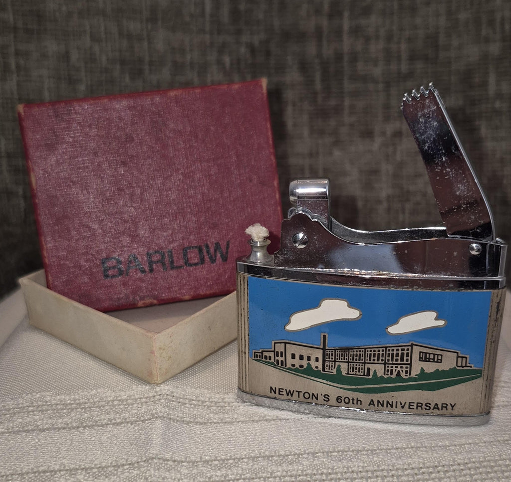 Barlow pocket lighter with enamal graphic for NEWTOWN'S 60th ANNIVERSARY